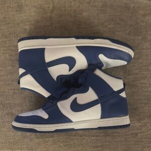 Nike Blue and White High-Top Sneakers
